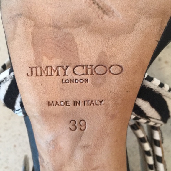Gorgeous black leather zebra print Jimmy Choo. - Picture 3 of 5